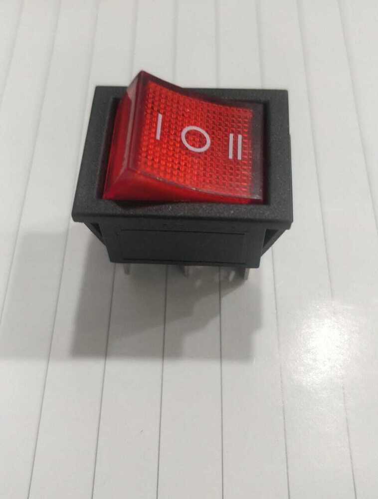 Rocker Switch Red Light 6 Pin On Off On (Center OFF)