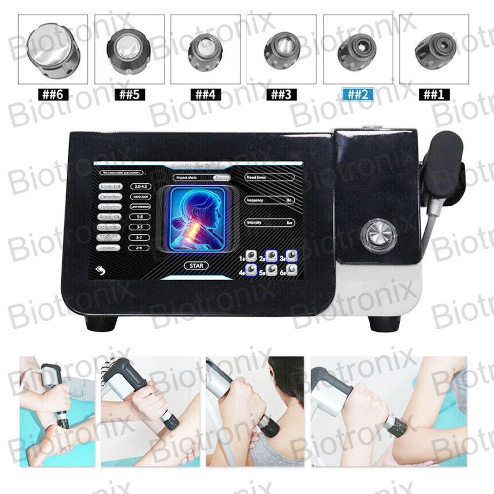 Black Pneumatic Shockwave Therapy Machine for Pain Relief, Muscle Recovery, and ED Treatment