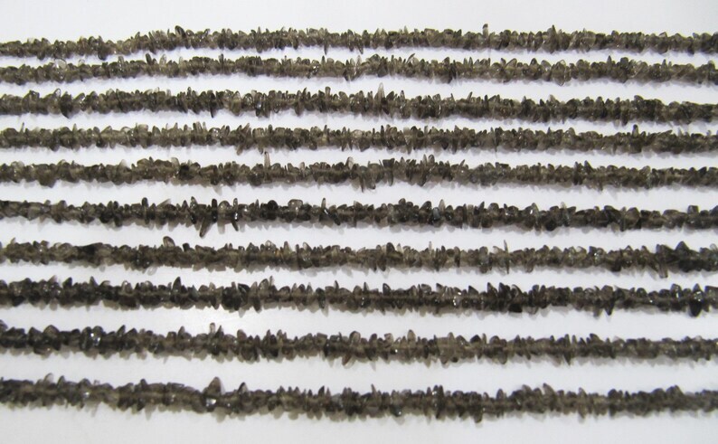 Natural Smoky Quartz Irregular Chip Gravel Uncut Nugget 3-4mm