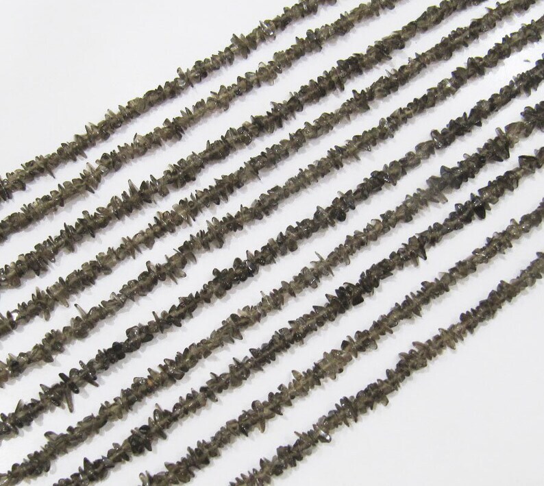 Natural Smoky Quartz Irregular Chip Gravel Uncut Nugget 3-4mm