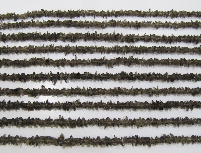 Natural Smoky Quartz Irregular Chip Gravel Uncut Nugget 3-4mm