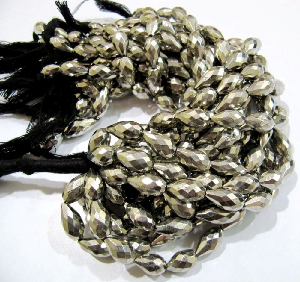 Natural Pyrite Drops size 7x12mm to 8x14mm