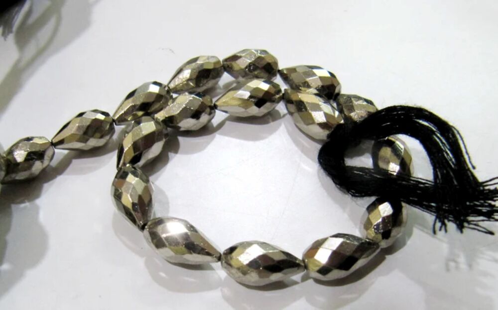 Natural Pyrite Drops size 7x12mm to 8x14mm
