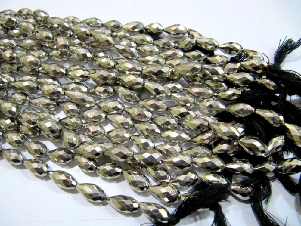 Natural Pyrite Drops size 7x12mm to 8x14mm