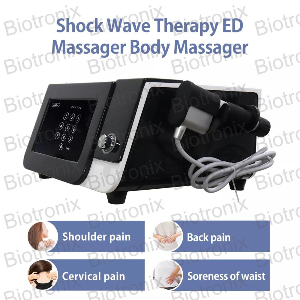 Pneumatic Shockwave Therapy Black Machine for Professional Physiotherapy