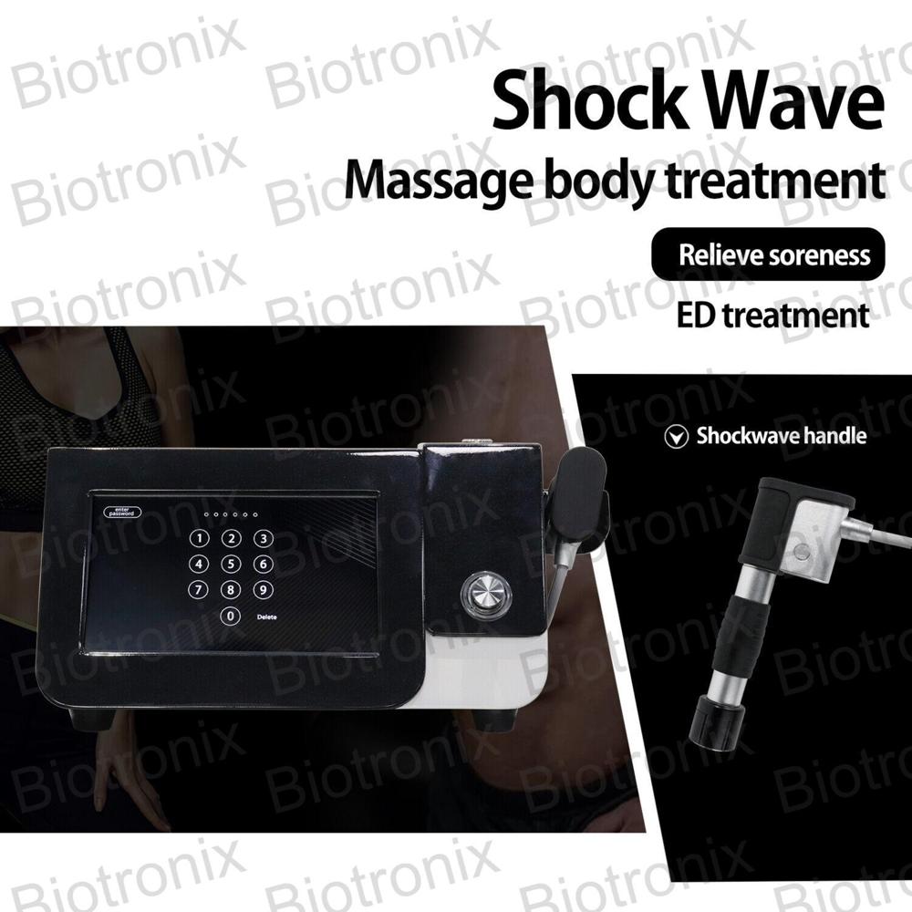 Pneumatic Shockwave Therapy Black Machine for Professional Physiotherapy