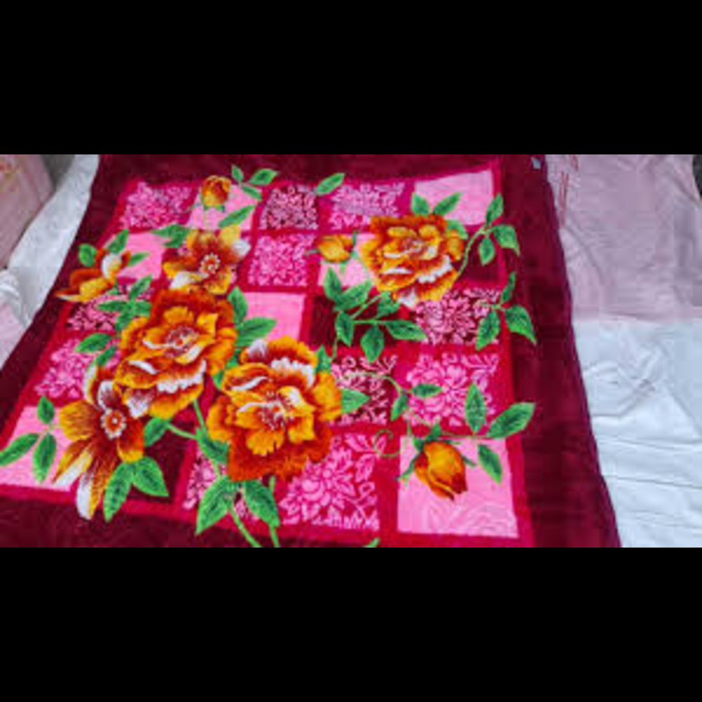 1800 Gram Double Bed Mink Blanket - 220x250cm, Assorted Printed, 100% Polyester, Fleece Material, Over-locking Edge, Suitable For Home, Hospital, Hotel