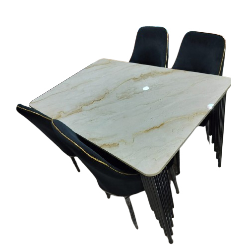 Marble Dining Tablet Set With 4 Chair - Color: As Per Requirement