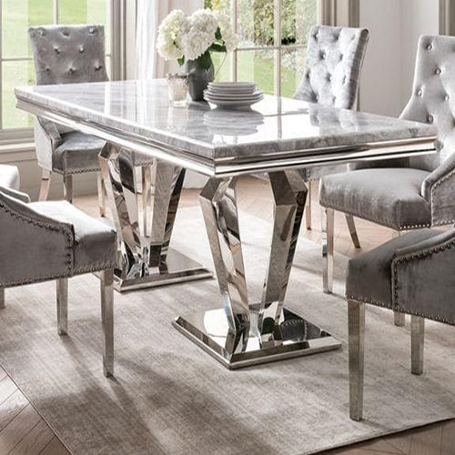 Modern Dining Table With 6 Seater Set - Color: As Per Requirement