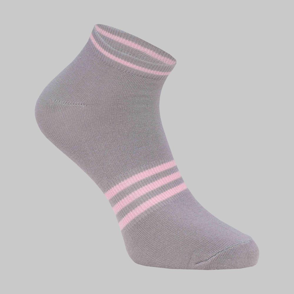 Women Short Socks - Cotton Blend, Free Size | Breathable, Comfortable, Stretchable Design, Available In Yellow And Gray, Knit Pattern