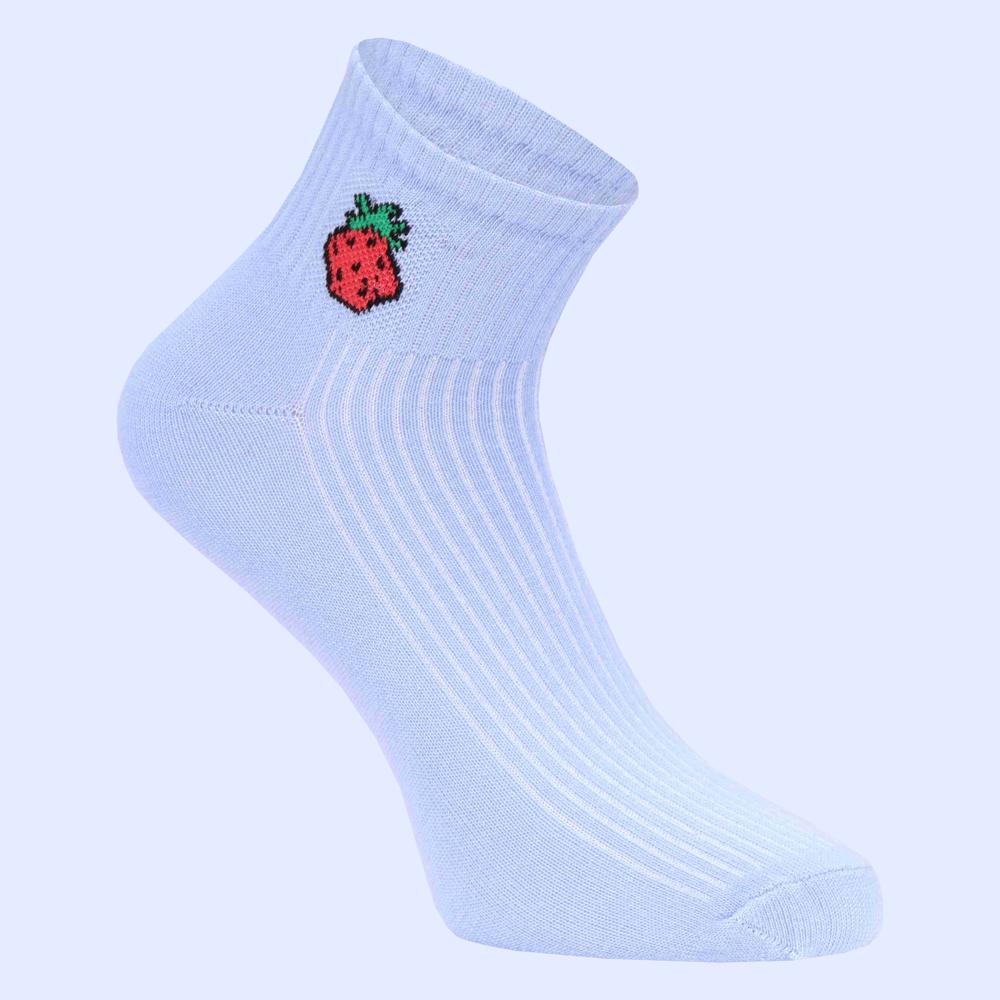 Women Short Socks - Cotton Blend, Free Size | Breathable, Comfortable, Stretchable Design, Available In Yellow And Gray, Knit Pattern