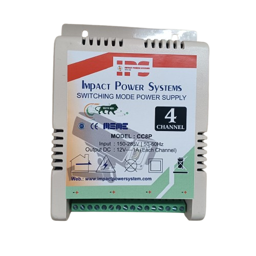 4 Channel Cctv Smps Plastic Body - Features: Led Indicator For Power On