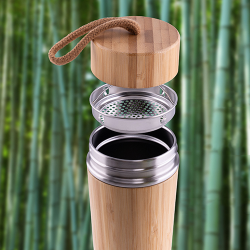 NE-18-1 Waterproof Bamboo Vacuum Insulated Bottle