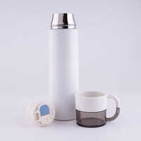 Ne-08-2 Waterproof Vacuum Thermos Bottle With Cup - Color: As Per Requirement