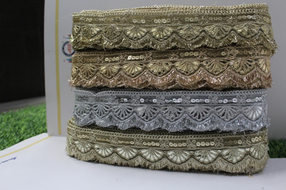 zari cutwork jhalar lace