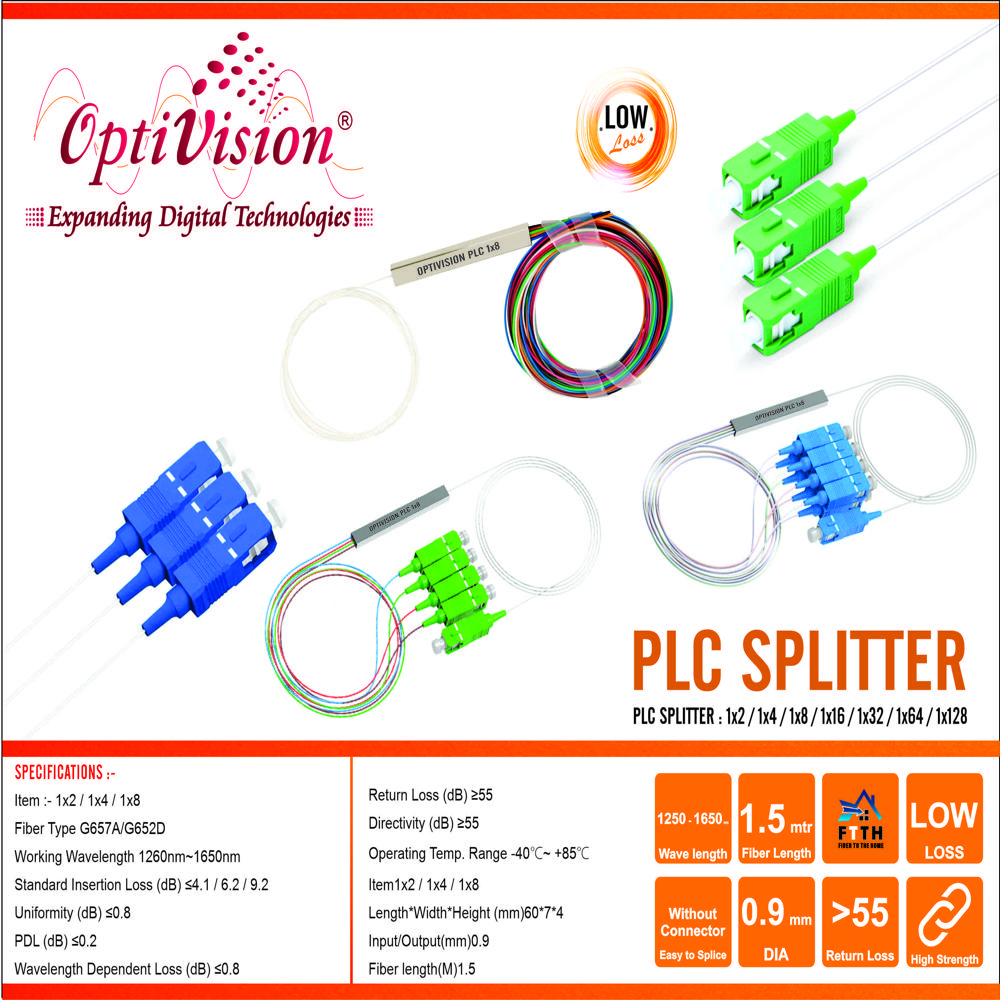 Plc Splitter : 1x8 - Application: Telecommunication