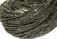 Natural Pyrite Rondelle Faceted Beads 2mm