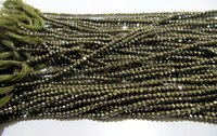 Natural Pyrite Rondelle Faceted Beads 2mm