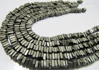 Natural Pyrite Heishi Cut Square Shape Beads 5-6mm Gemstone Beads