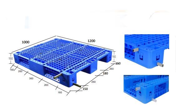 Hdpe 8 Steel Reinforcement Heavy Pallet - Color: Blue/grey