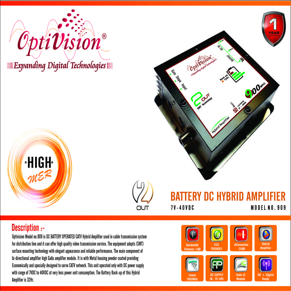 Battery Dc Hybrid Amplifier : Ov-909 - Application: Telecommunication
