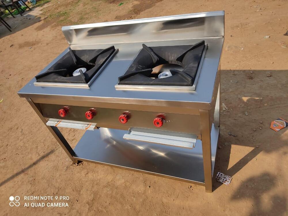 Stainless Steel 2 Burner Commercial Gas Stove