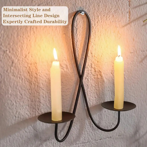 Golden Style Metal Candle Holder - Handmade Iron Design | Polished Finish, Modern Arts Aesthetic, Intricate Indian Craftsmanship, Elegant Home Decor