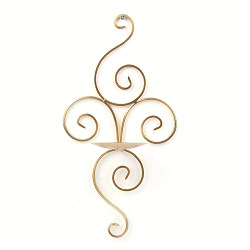 Spiral Shape Golden Candle Holder - Iron, Handmade Craft with Polished Finish, Elegant Modern Arts Style Accent for Home Decor