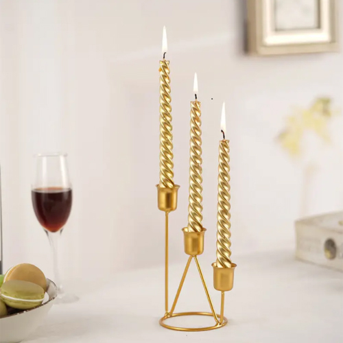 Luxury Iron Candlestick Set Of Three - Finishing: Polishing