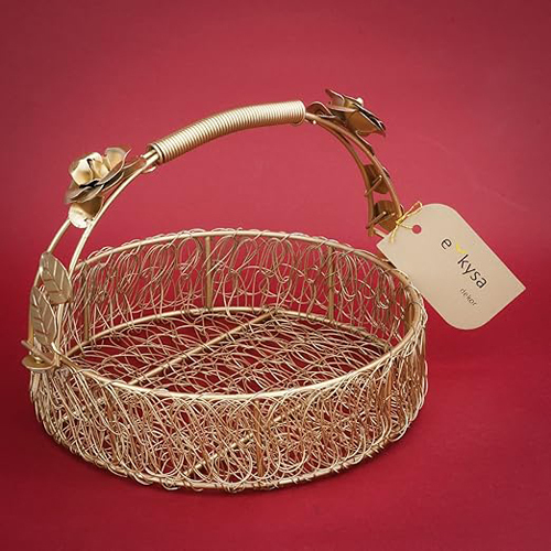 Home Decoration Metal Wiremesh Hamper Basket