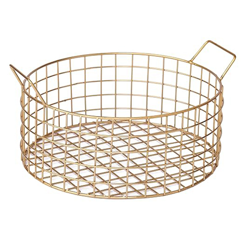 Multipurpose Metal And Gold Finish Wire Basket