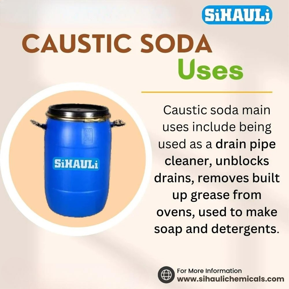 Caustic Soda Chemicals Manufacturers, Suppliers, Exporters From Vasai - 99.9% Purity Liquid Sodium Hydroxide, Ideal for Drain Cleaning, Soap Making & Industrial Applications