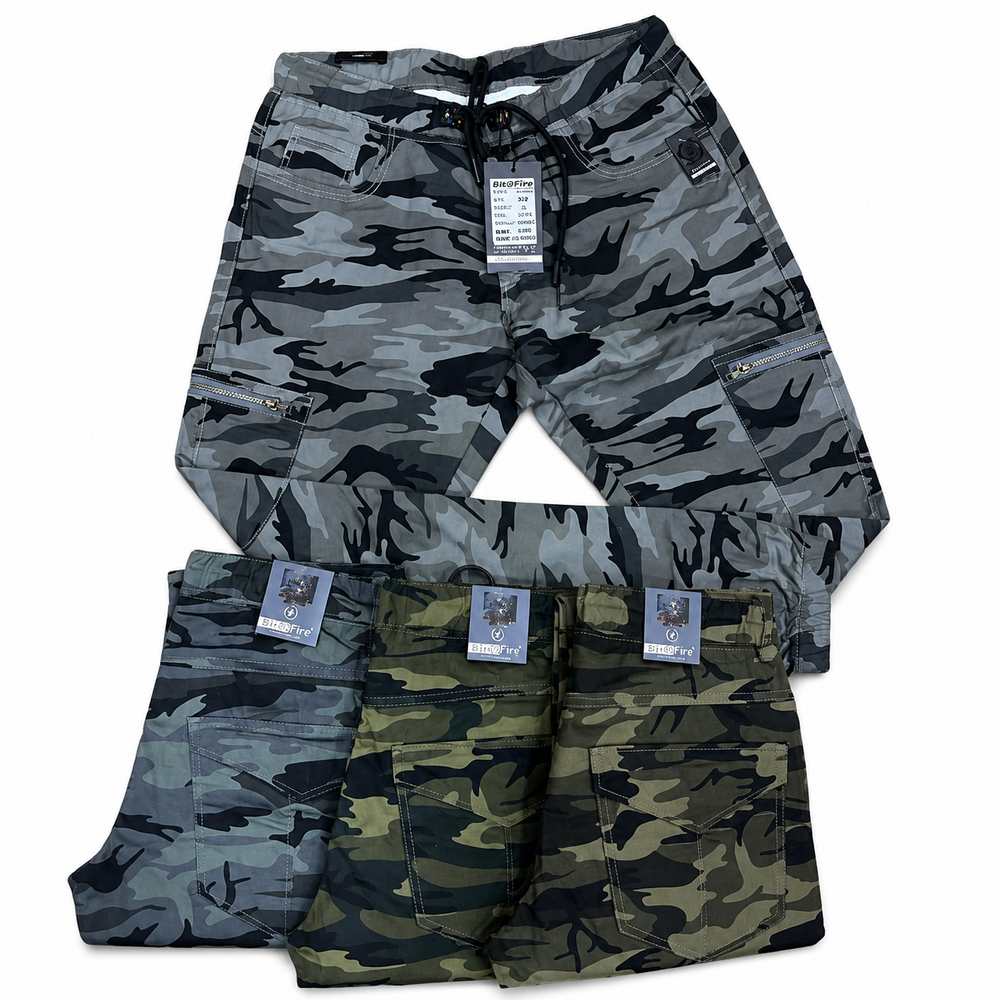 Men Camouflage Print Cargo Pants - Color: Various Colour Available