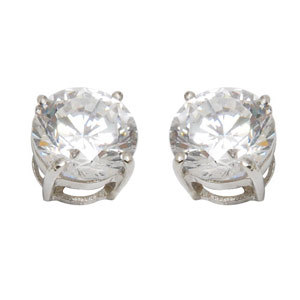 Cubic Zirconia Silver Studds Looks Like Diamond Tops Gender: Children