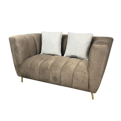 2 Seater Brown Fabric Sofa