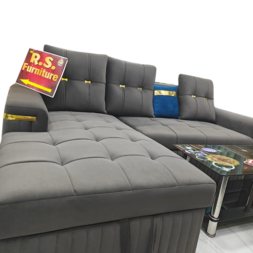 6 Seater Leather L Shape Sofa Set