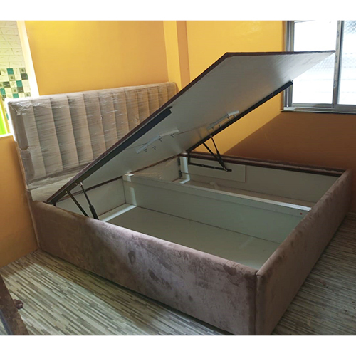 Plywood Queen Size Wooden Hydraulic Bed With Storage