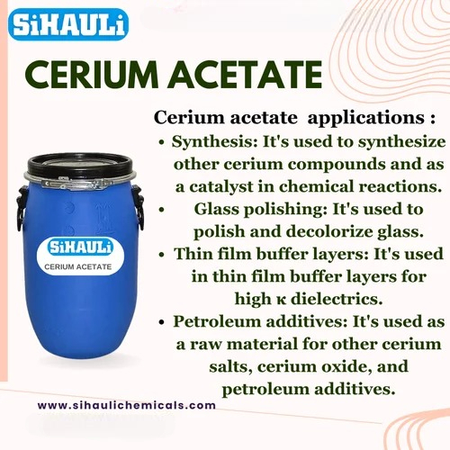 Cerium (III) Acetate Manufacturers, Suppliers, Exporters From Vasai Mumbai