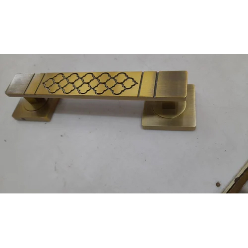 10 Inch Brass Printed Door Handel - Color: Golden Yellow