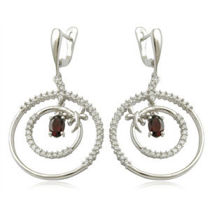 Silver Earrings With Hoops And English Lock Gender: Women