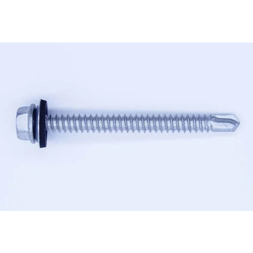 Mild Steel Hex Head Self Drilling Screw - Color: Silver