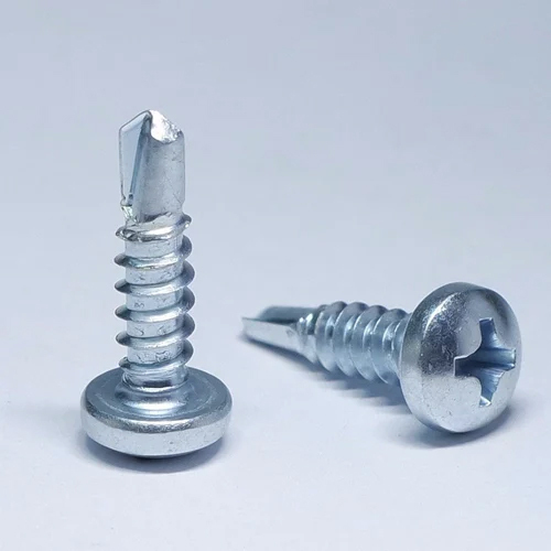 Mild Steel Pan Self Drilling Screw - Color: Silver