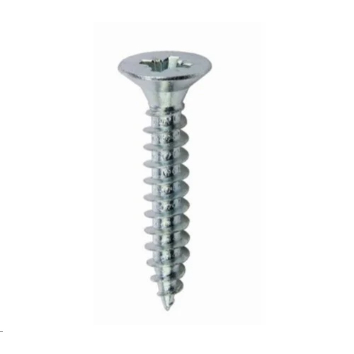 Mild Steel Chipboard Screw - M4x16 mm | Polished Silver Finish, Industrial Grade Quality