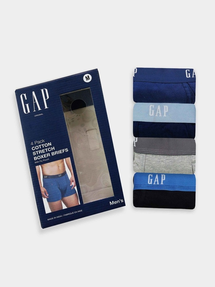 Mens Stretch Knit 4 Pack Boxer Shorts