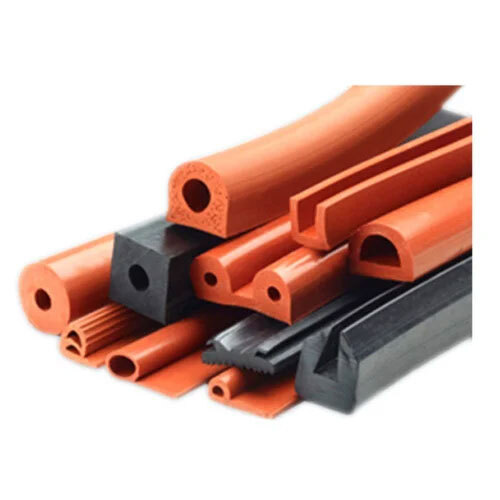 Black and Orange Color Extruded Rubber Profile