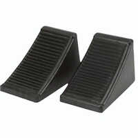 Rubber Wheel Chock - Rubber Material, 7 X 7 X 10 Inches, Black | Industrial Usage, Durable And Robust Design For Vehicle Stability