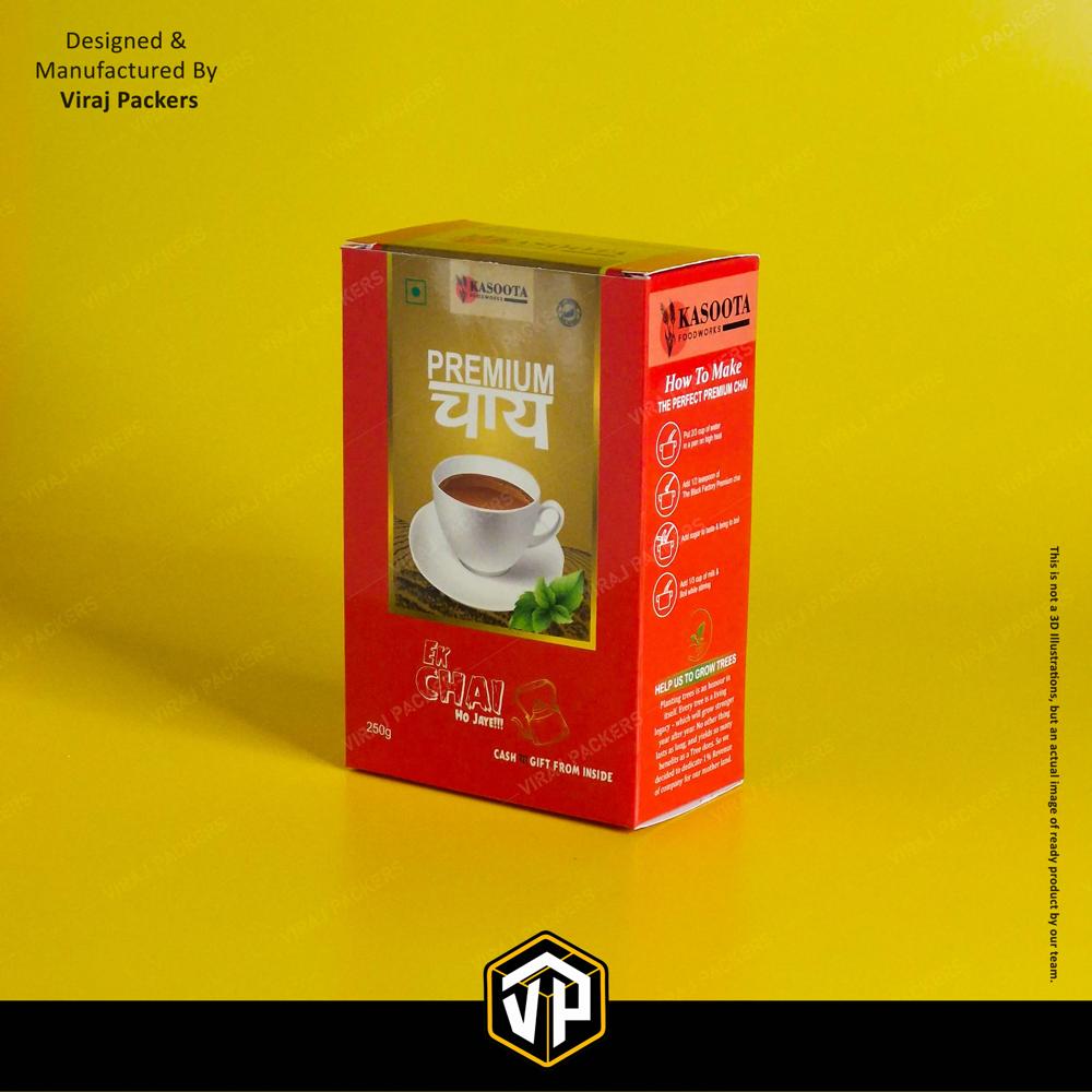 Designer Tea Packaging Boxes - Finishing: Glossy Lamination