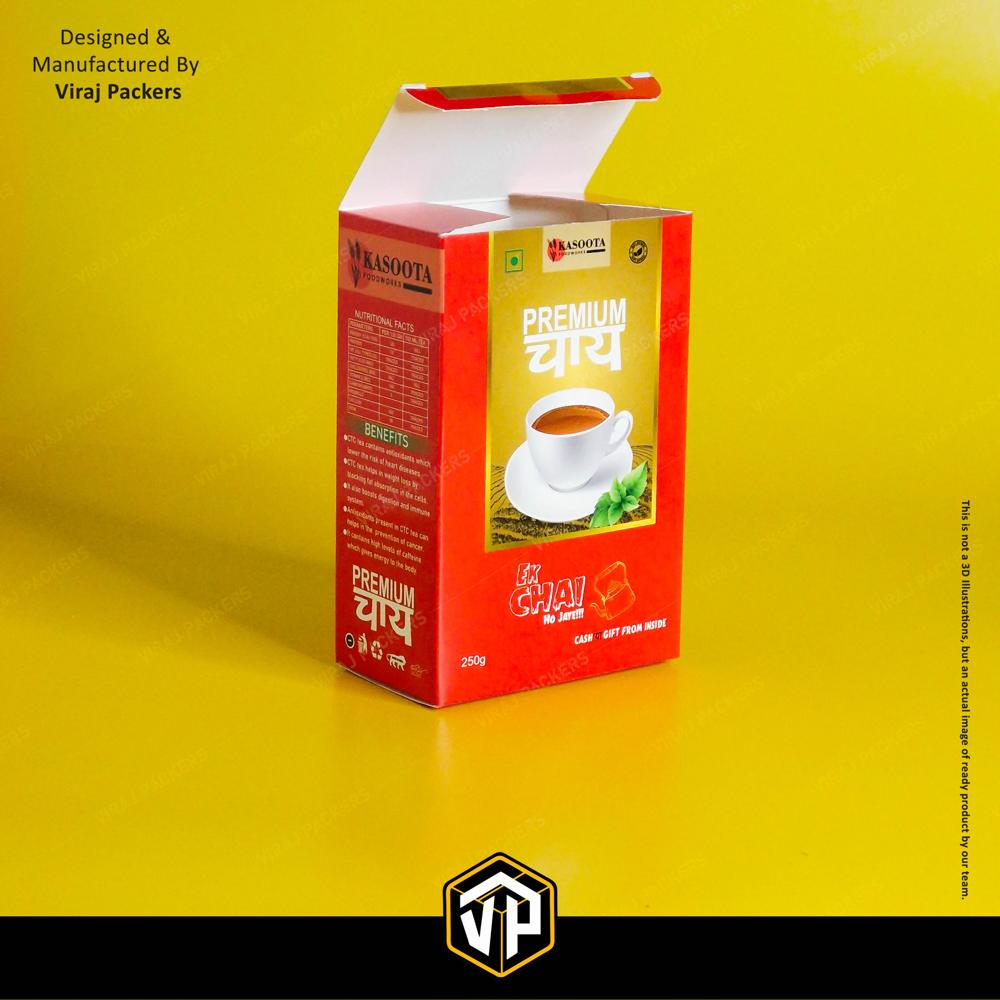 Designer Tea Packaging Boxes - Finishing: Glossy Lamination