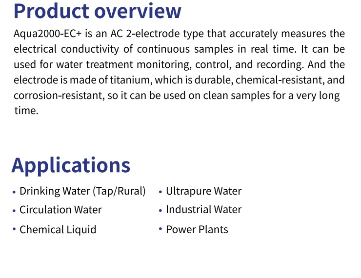 Online Electric Conductivity Analyzer - Accuracy: A 1% %