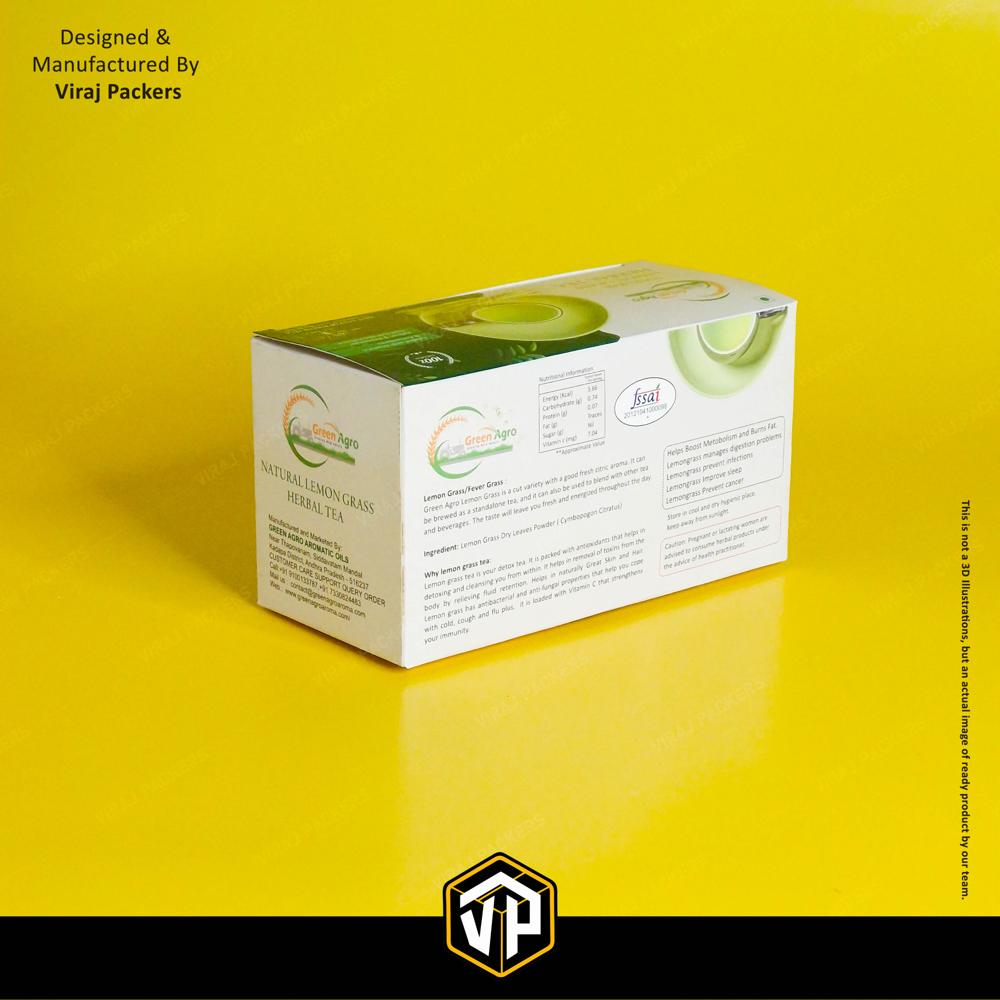 Green Tea Packaging Boxes - Color: White